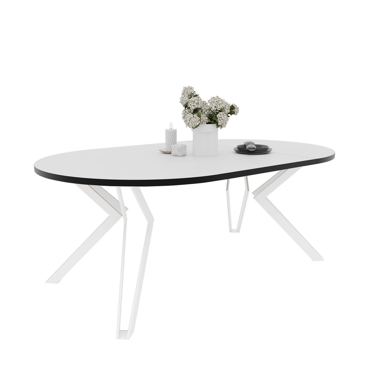 ESSTISCH ausziehbar aus MDF, Weiß - Weiß, Holzwerkstoff (120/120/76cm) - Idohome