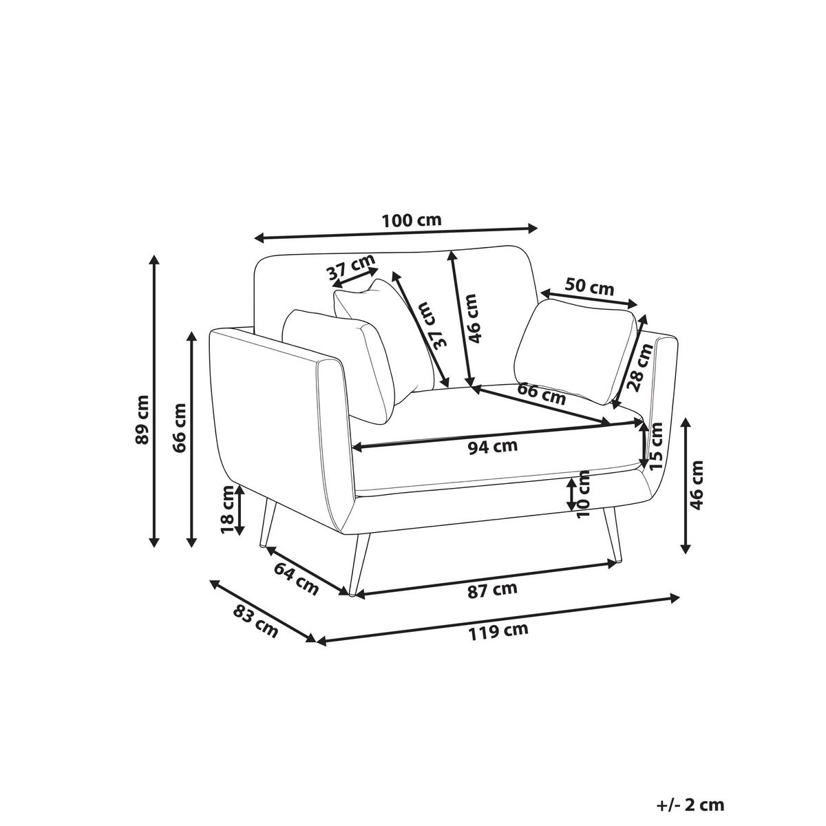 SESSEL Stoff Braun Bolga - Hellbraun, Textil (119/89/83cm) - Beliani