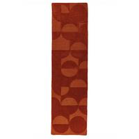 TEPPICHLÄUFER handgetuftet DEBEN, Kreis-Geometrie, Terrakotta, 60 x 230 cm - Orange, Textil (60/230cm) - KADIMA DESIGN