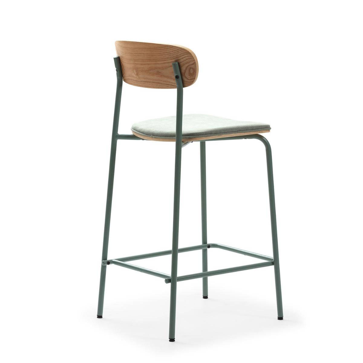 BARHOCKER (Set aus 2) aus Stoff mit schwarzen Metallbeinen - adriana 42/48/66 cm - Hellblau, Textil (48/66/42cm) - Calicosy