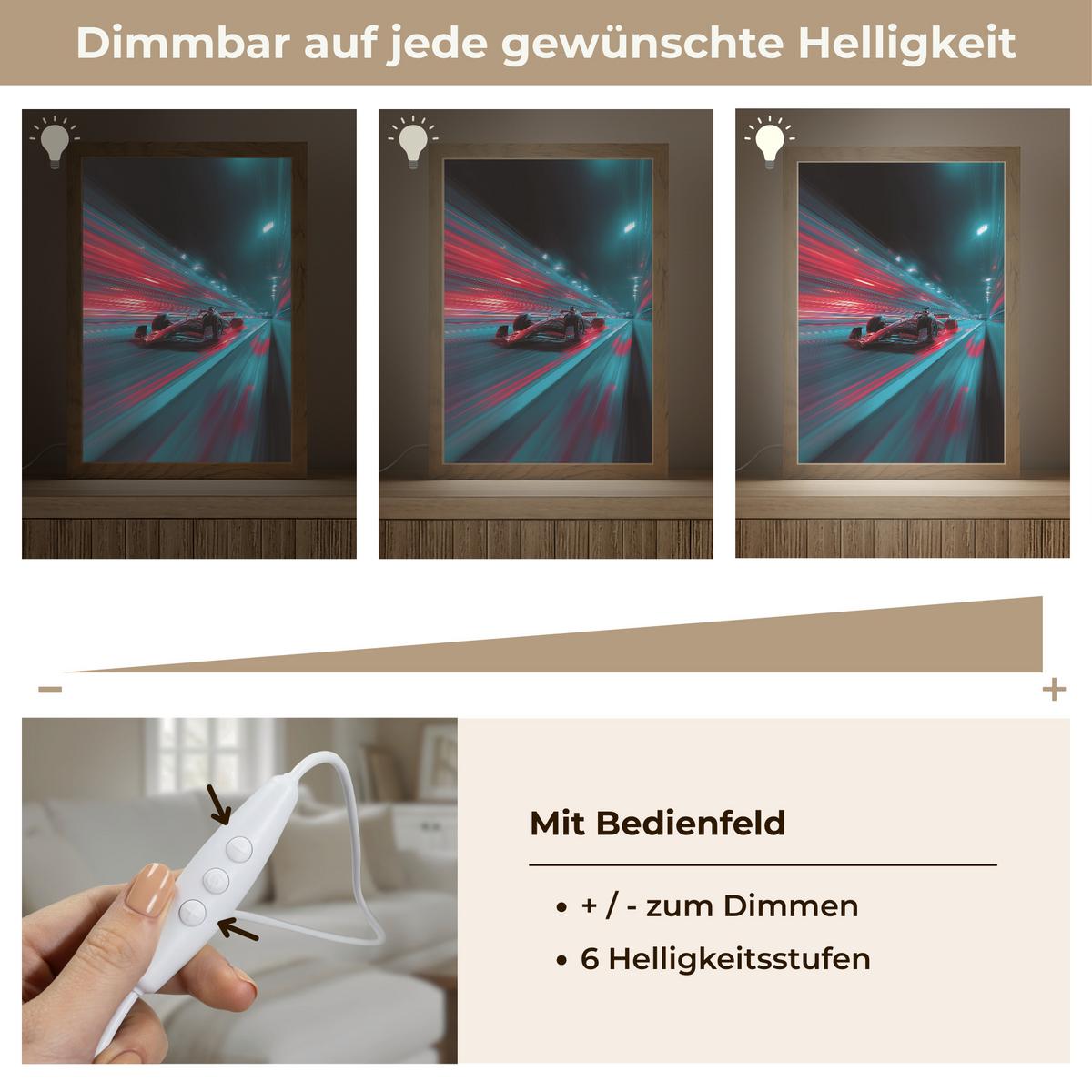 WANDLEUCHTE Rennwagen - Rot - Geschwindigkeit 20x30 cm - Türkis, Holzwerkstoff (20/30/8cm) - OnlyWow