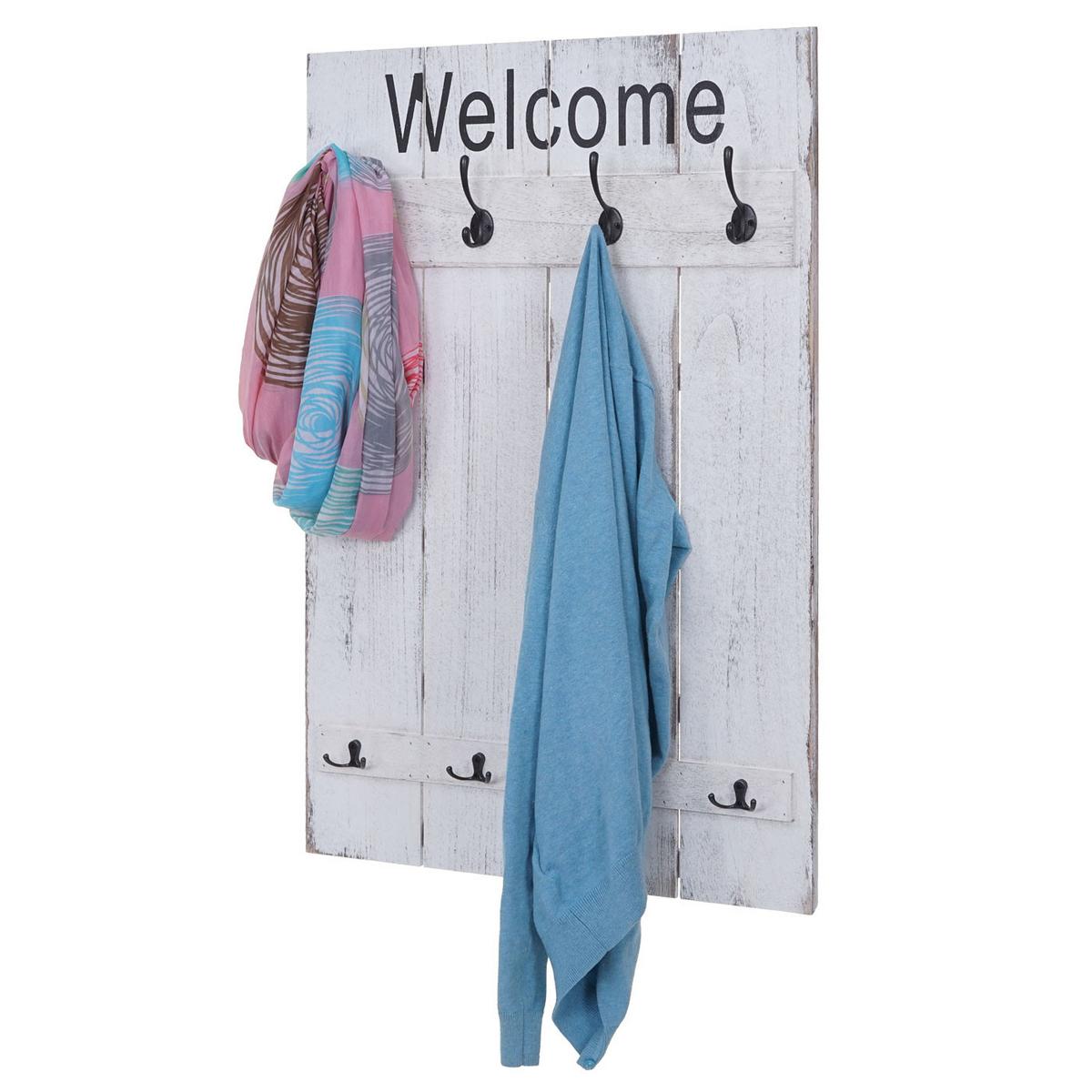 WANDGARDEROBE WELCOME SHABBY Cremeweiß - Weiß, Holz (60/90/8cm) - MCW