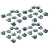 KERAMIKKNÖPFEN Set mit 40 Stück Keramikknäufen mit blauem Blumenmosaik 40 mm - Grün, Keramik (4/4/6.9cm) - Nacnic