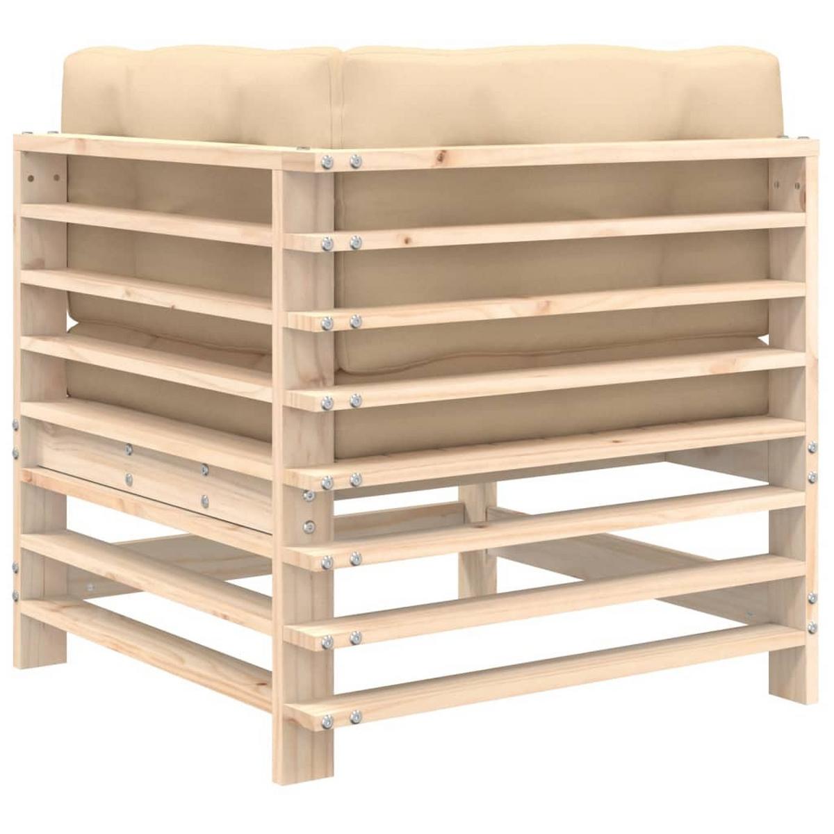 GARTENSOFA TYNOJ 63.5/60/63.5 cm （2-SITZER） - Braun, Holz (63.5/60/63.5cm) - ZMH