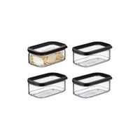 VORRATSDOSEN Modula schwarz 425 ml 4er Set - Schwarz, Kunststoff (9/5.9/14.4cm) - Mepal
