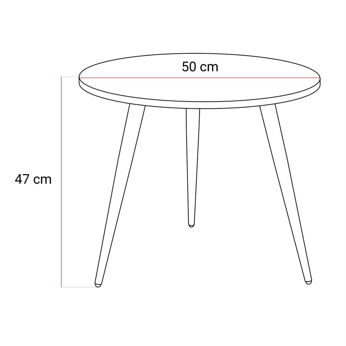 COUCHTISCH SOLEIL GOLD Schwarz Marmor, 50cm - Schwarz, Holzwerkstoff (50/50/47cm) - Lookway