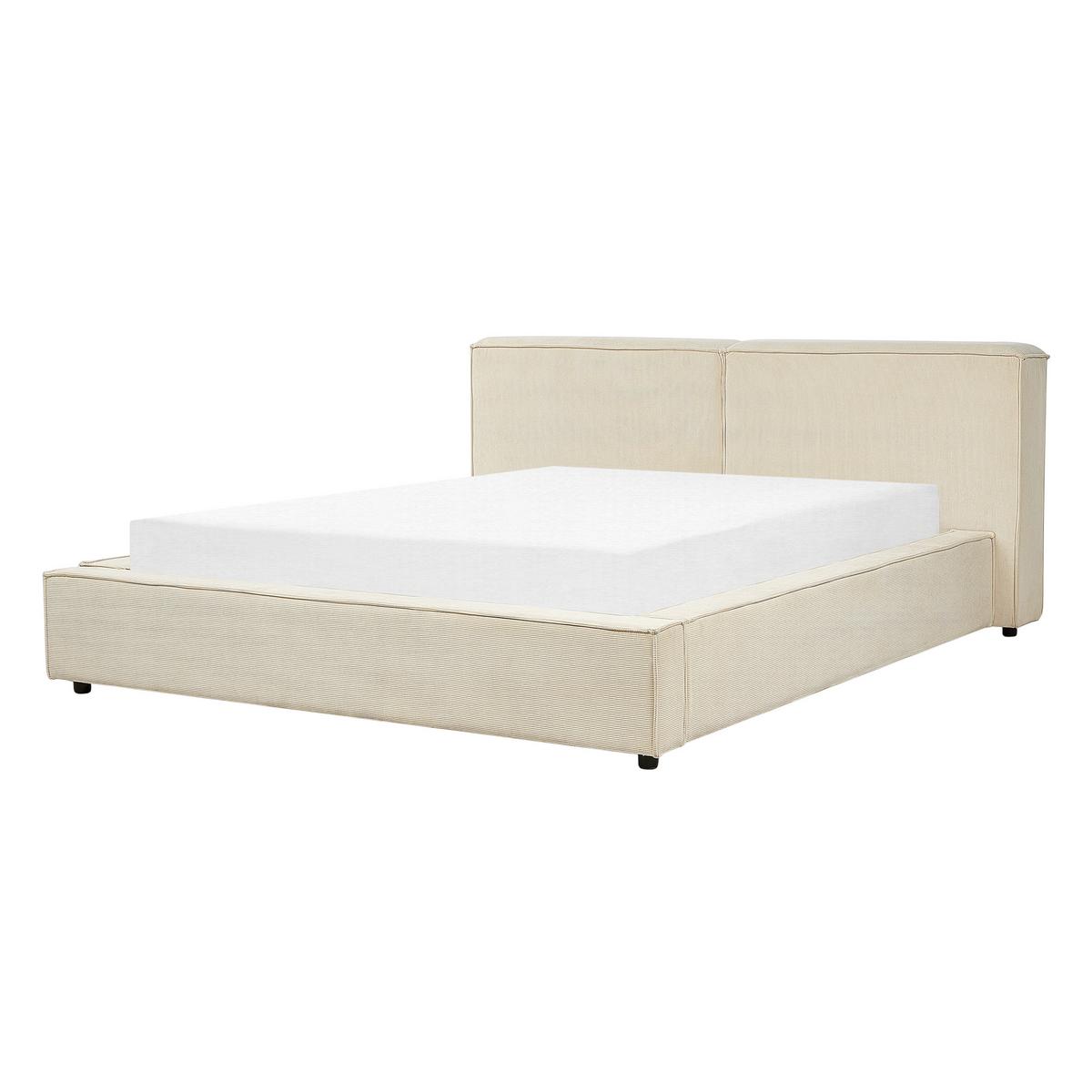 POLSTERBETT 160/200cm Beige Linards - Beige, Naturmaterialien/Textil (160/200cm) - Beliani