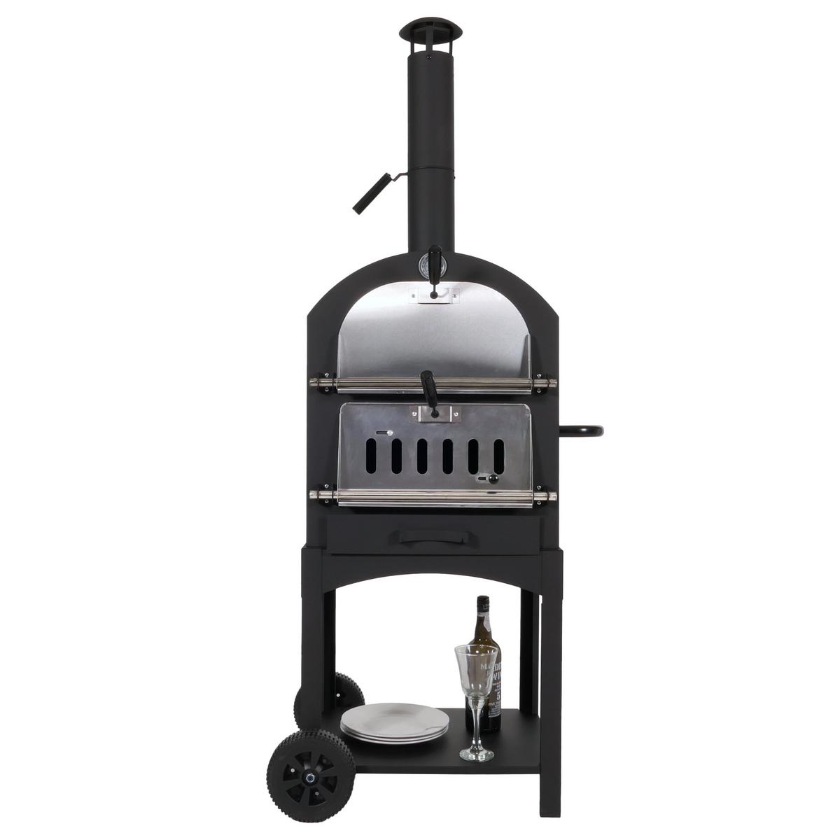 PIZZAOFEN Schwarz - Schwarz, Metall (70/166/48cm) - MCW