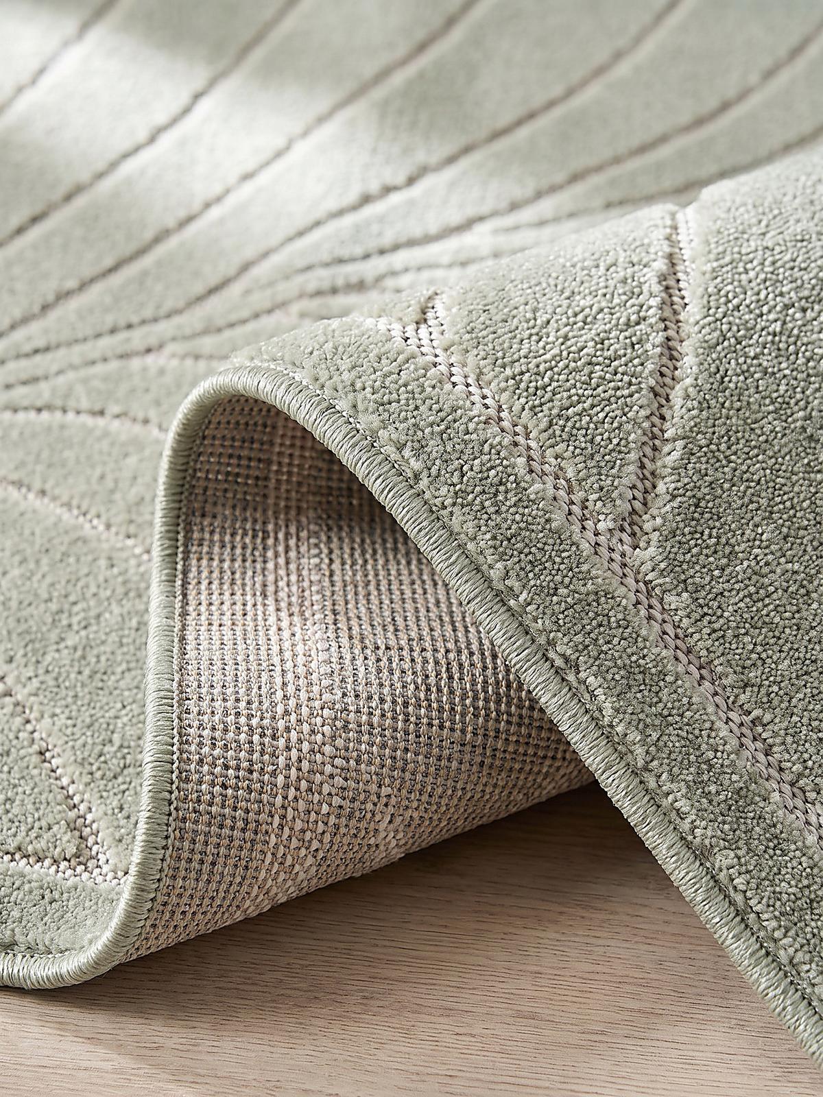 TEPPICH Outdoor, Fußbodenheizung-geeignet, mit Blattmotiv, aus Polypropylen, ENGADIN in Salbeigrün, 160 x 230 cm - Grün, Textil (160/230cm) - KADIMA DESIGN