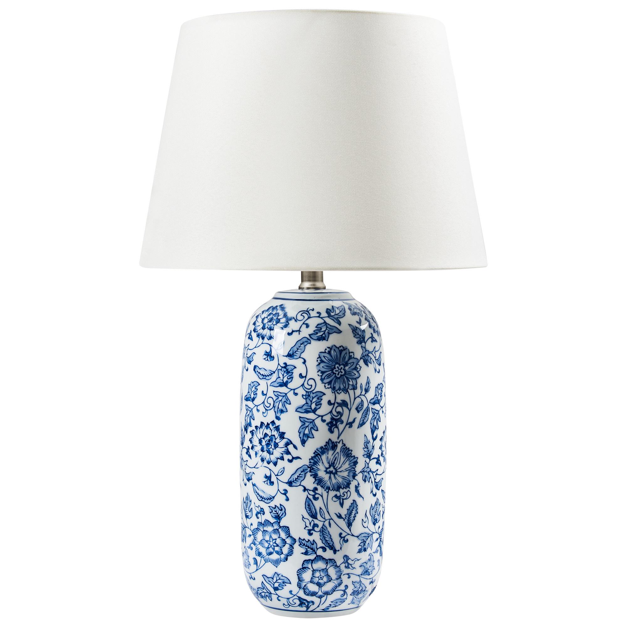 TISCHLEUCHTE Blau/Weiß Aibonito - Blau/Weiß, Keramik (33/33/56cm) - Beliani