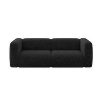 MODULARES Sofa 2-SITZER MIRA-S1 228x89x70 Schwarz cm Velours - Schwarz, Holzwerkstoff/Kunststoff (228/70/89cm) - ALTDECOR