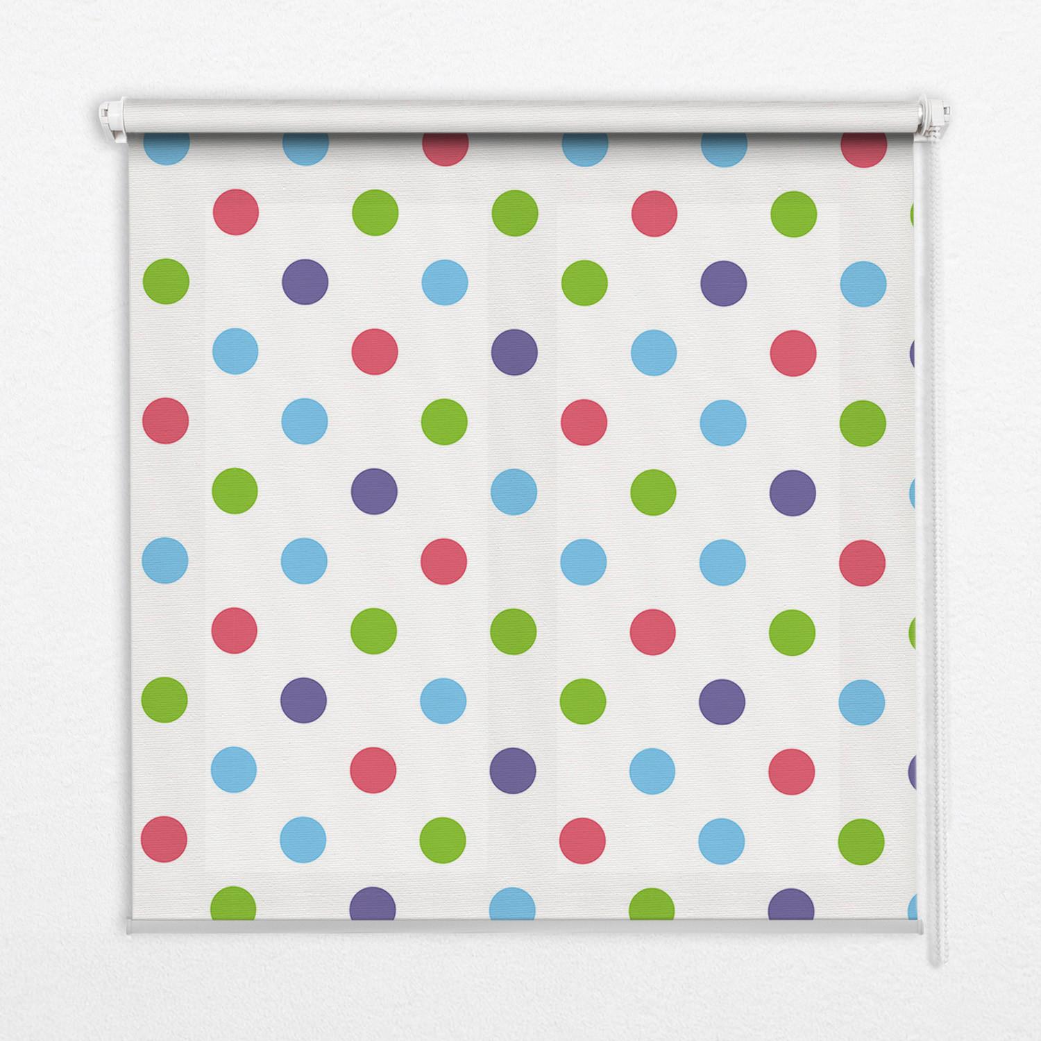 INNENROLLO - Fensterrollo - Rollo - 80x140 cm - Bunte Punkte - Blau, Kunststoff (80/140/0.5cm) - TULUP