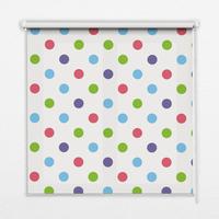 INNENROLLO - Fensterrollo - Rollo - 80x140 cm - Bunte Punkte - Blau, Kunststoff (80/140/0.5cm) - TULUP