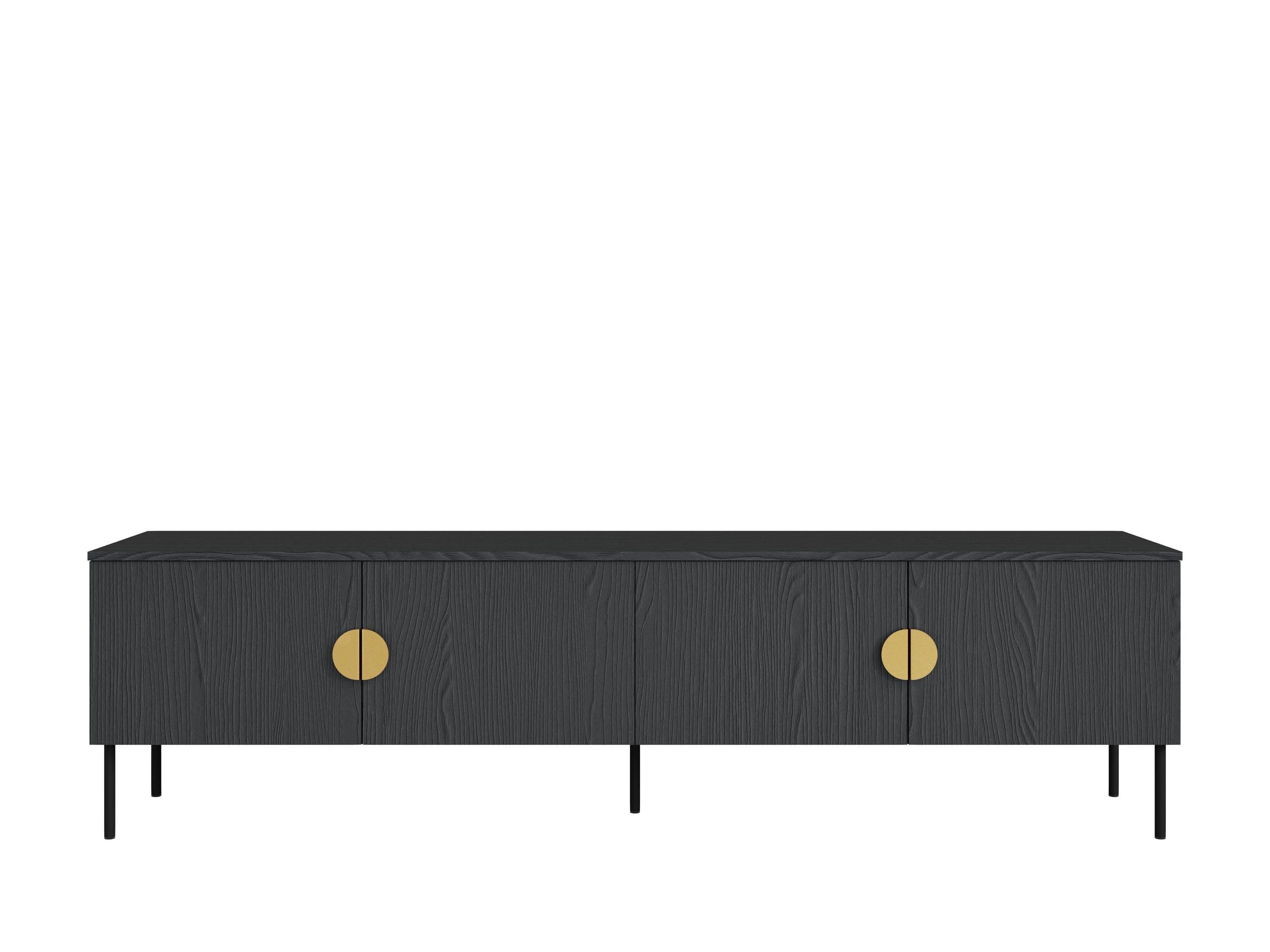 TV-SCHRÄNK Graphitschwarz 200/53,6/40 - Graphitfarben, Holzwerkstoff (200/54/40cm) - RAUMHIRSCH FURNITURE