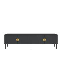 TV-SCHRÄNK Graphitschwarz 200/53,6/40 - Graphitfarben, Holzwerkstoff (200/54/40cm) - RAUMHIRSCH FURNITURE