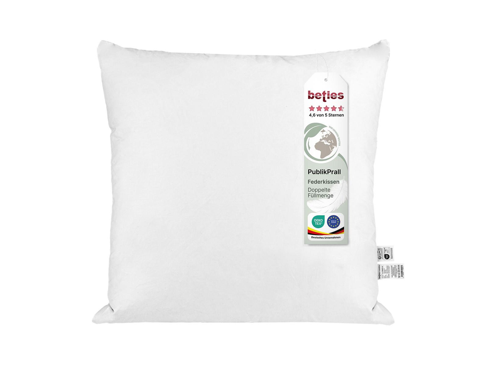 FEDERKISSEN PublikPrall 80/80 cm - Beige/Creme, Naturmaterialien/Textil (80/80cm) - beties Heimtextil