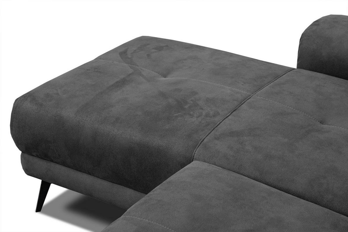ECKSOFA FIERO 4-Sitzer, dunkelgrau - Dunkelgrau/Schwarz, Holzwerkstoff/Textil (158/269cm) - Wozimo