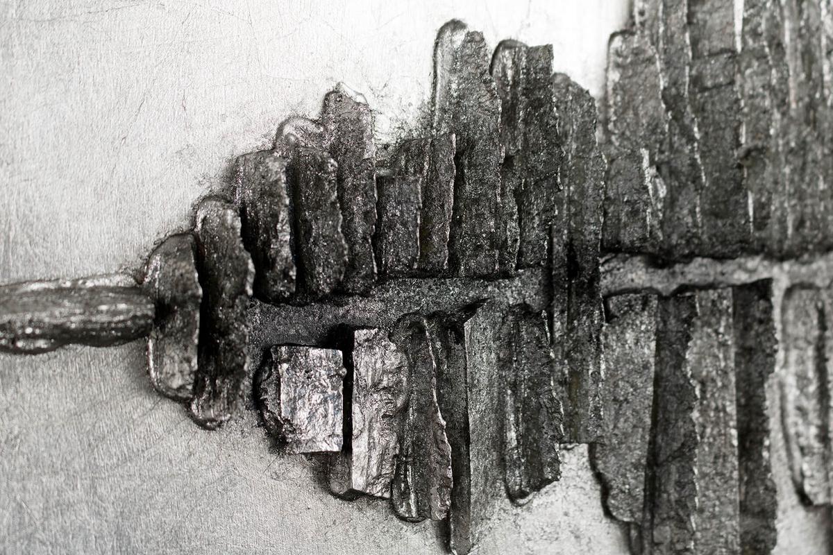 HOLZBILD Silber 120/55 cm - Silberfarben, Holz (7.6/55cm) - KUNSTLOFT