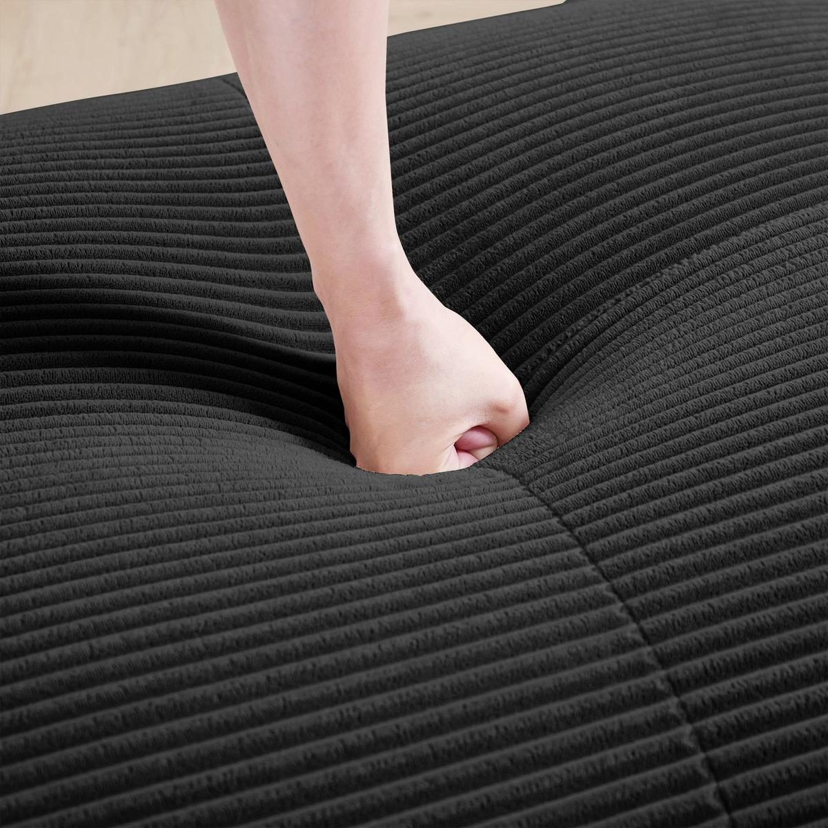 SOFAMODUL in cordstoff schwarz ohne armlehnen & modular - Schwarz, Textil (103/75/90cm) - Urban Meuble