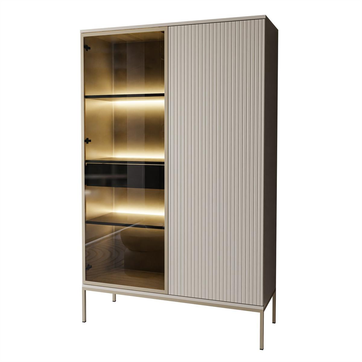 VITRINE ECLIPSE WTSZ104 mit Beleuchtung,KASCHMIR - Kaschmir, Holzwerkstoff (104/166/39cm) - Lookway