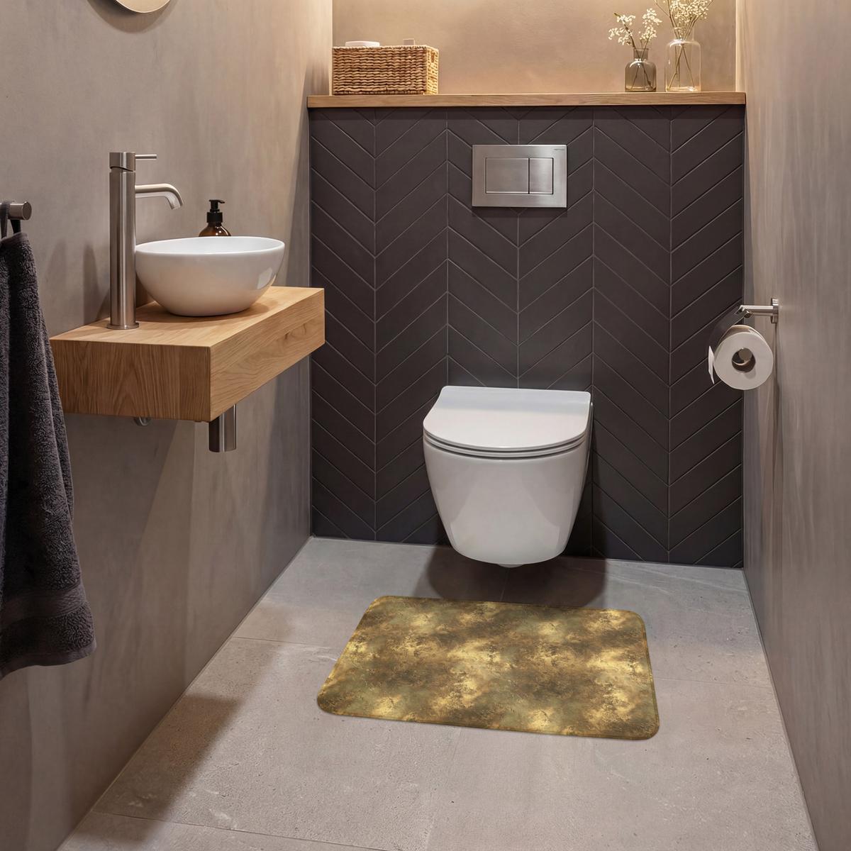 WC-VORLEGER Antik - Metallic-Look - Gold Toilettenvorleger 60x40 cm - Goldfarben, Textil (60/1cm) - OnlyWow