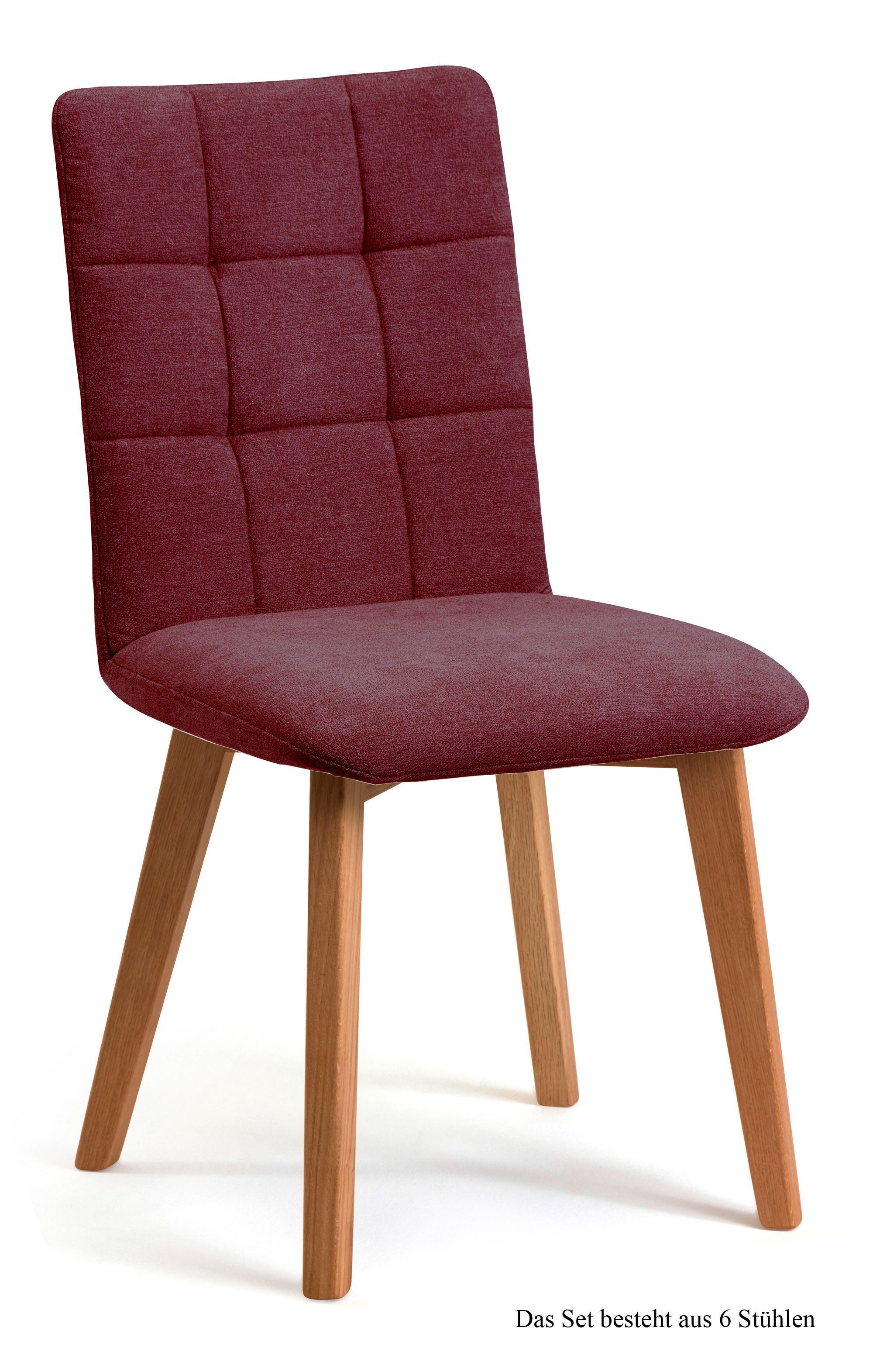 ESSZIMMERSTUHL (6er-Set) Dareen 47x91x60 Eiche geölt/Marsala - Eichefarben/Brombeere, Kunststoff (60/91/47cm) - 58aufmkessel