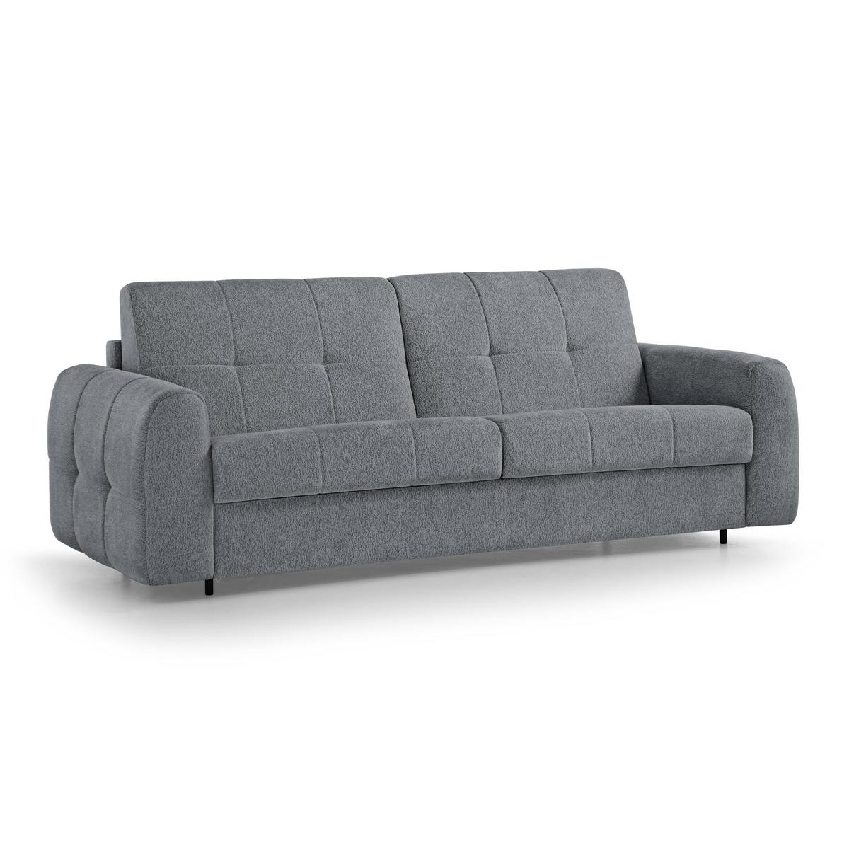 SCHLAFSOFA Pireus mit italienischem Gestell, 160x200, Dunkelgrau - Dunkelgrau/Schwarz, Textil (230/90/100cm) - Beautysofa