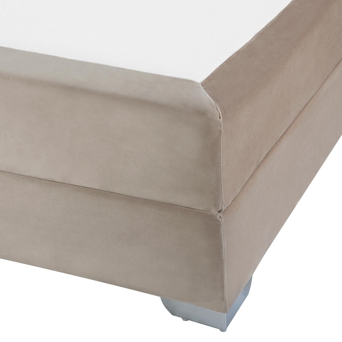 BOXSPRINGBETT 160/200cm Helles Beige Consul - Beige, Textil (160/200cm) - Beliani
