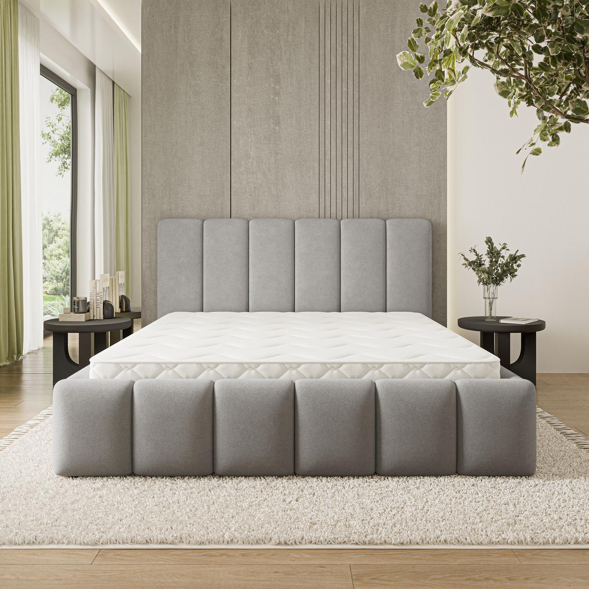 POLSTERBETT ATTORA SR 200x200 cm mit Bettkästen - Grau - Grau, Holz (200/200cm) - MASSENO