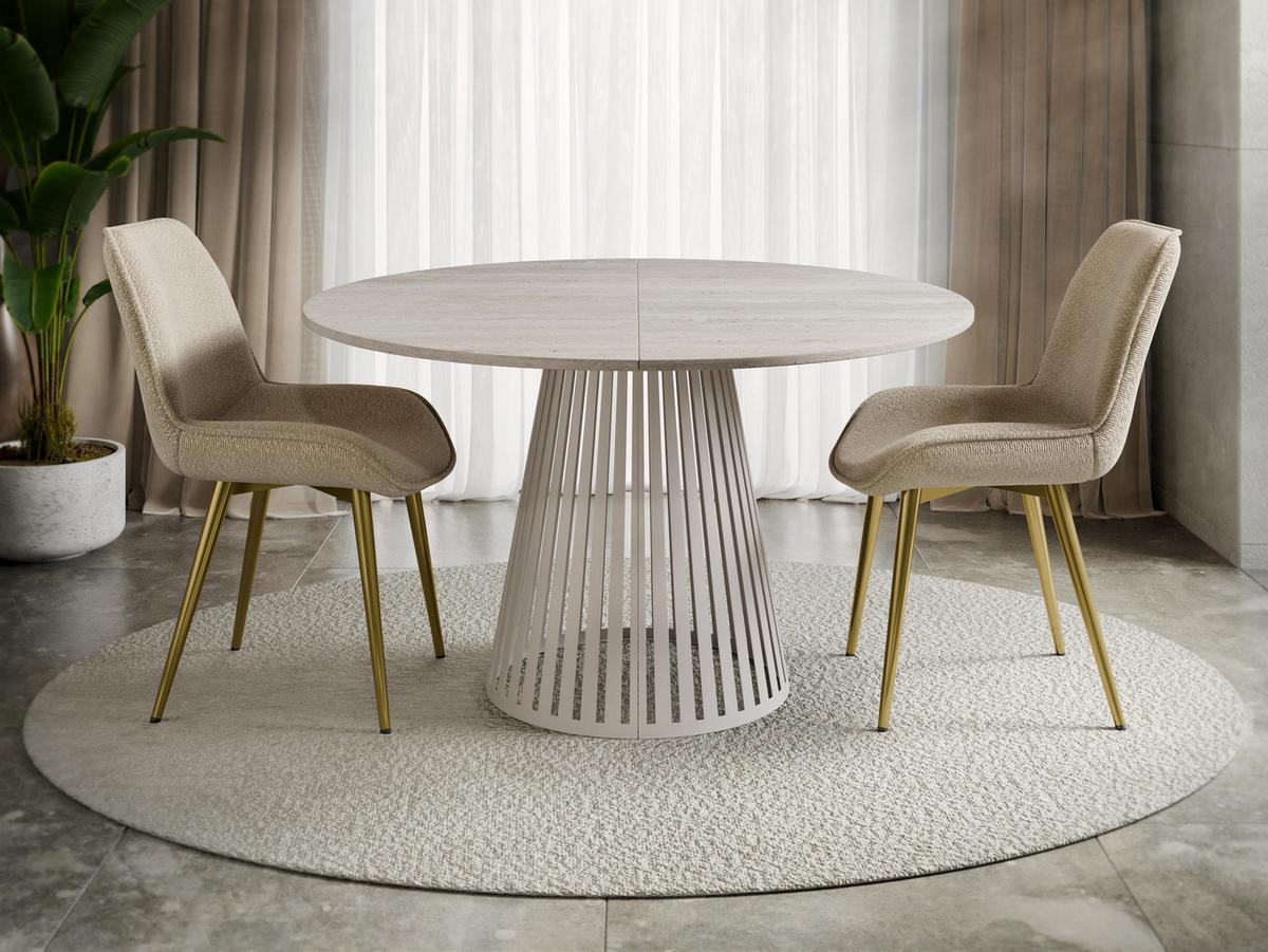 ESSTISCH ausziehbar Cone Cashmere 100 - Kaschmir/Ecru, Holzwerkstoff/Metall (100/100/76cm) - MIRJAN24