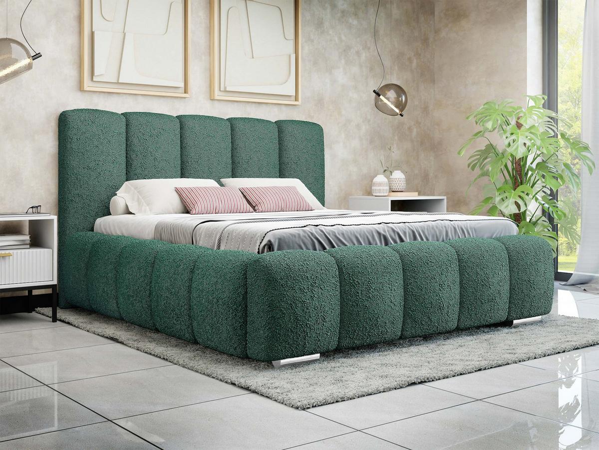 POLSTERBETT Wizko Boucle - Chromfarben/Naturfarben, Holz/Holzwerkstoff (160/200cm) - MIRJAN24