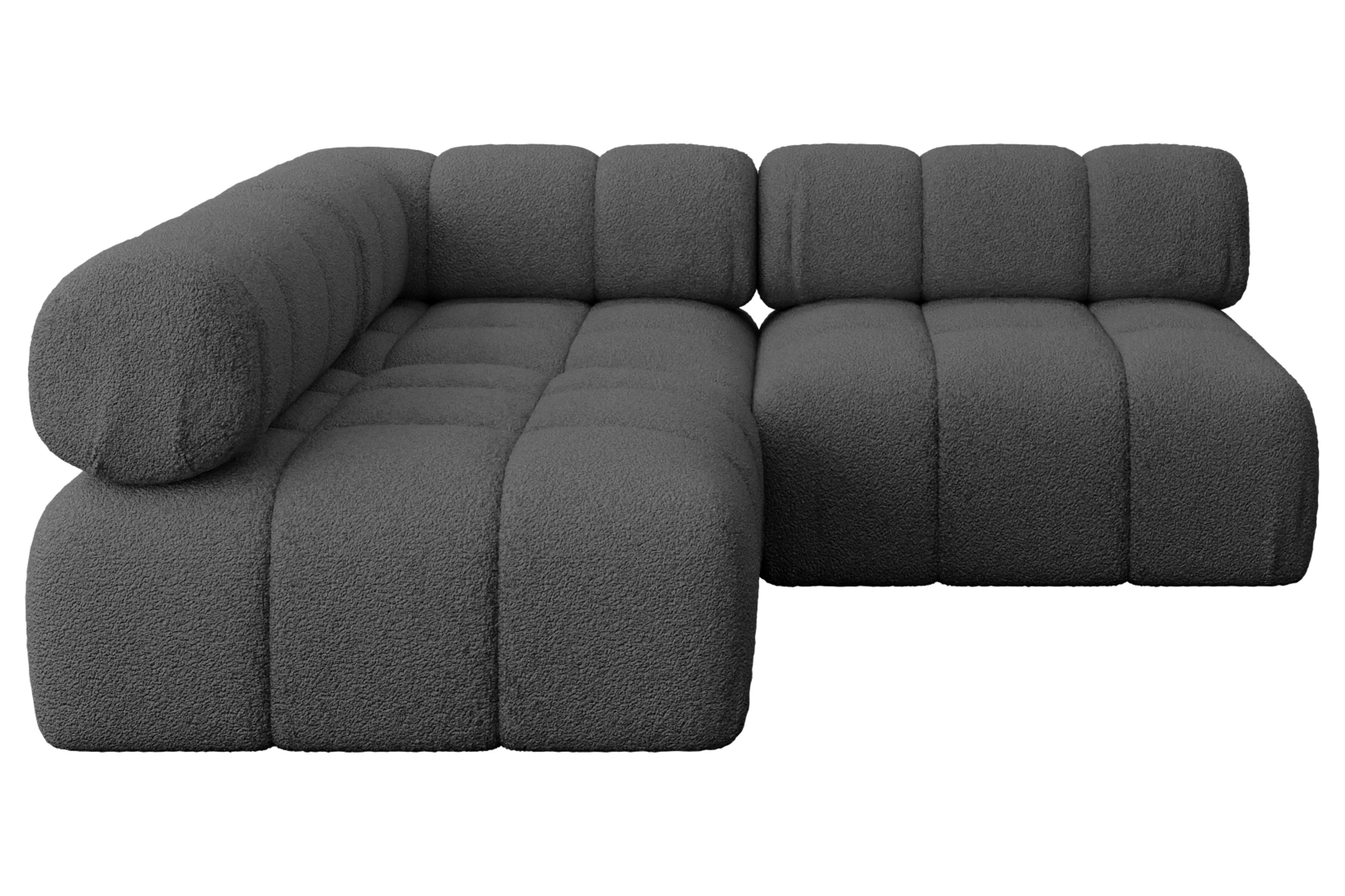 ECKSOFA modulares Sofa Samaro-L1 - 190x190x70 cm Grau Bouclé - Grau, Holzwerkstoff/Textil (190/190cm) - ALTDECOR