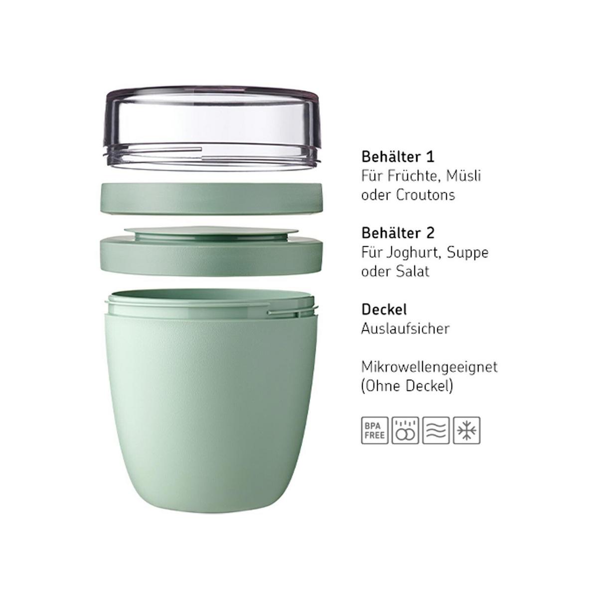 LUNCHPOT Ellipse Vivid Mauve ø 10.7 cm - Rot/Rosa, Kunststoff (10.7/15.1/10.7cm) - Mepal