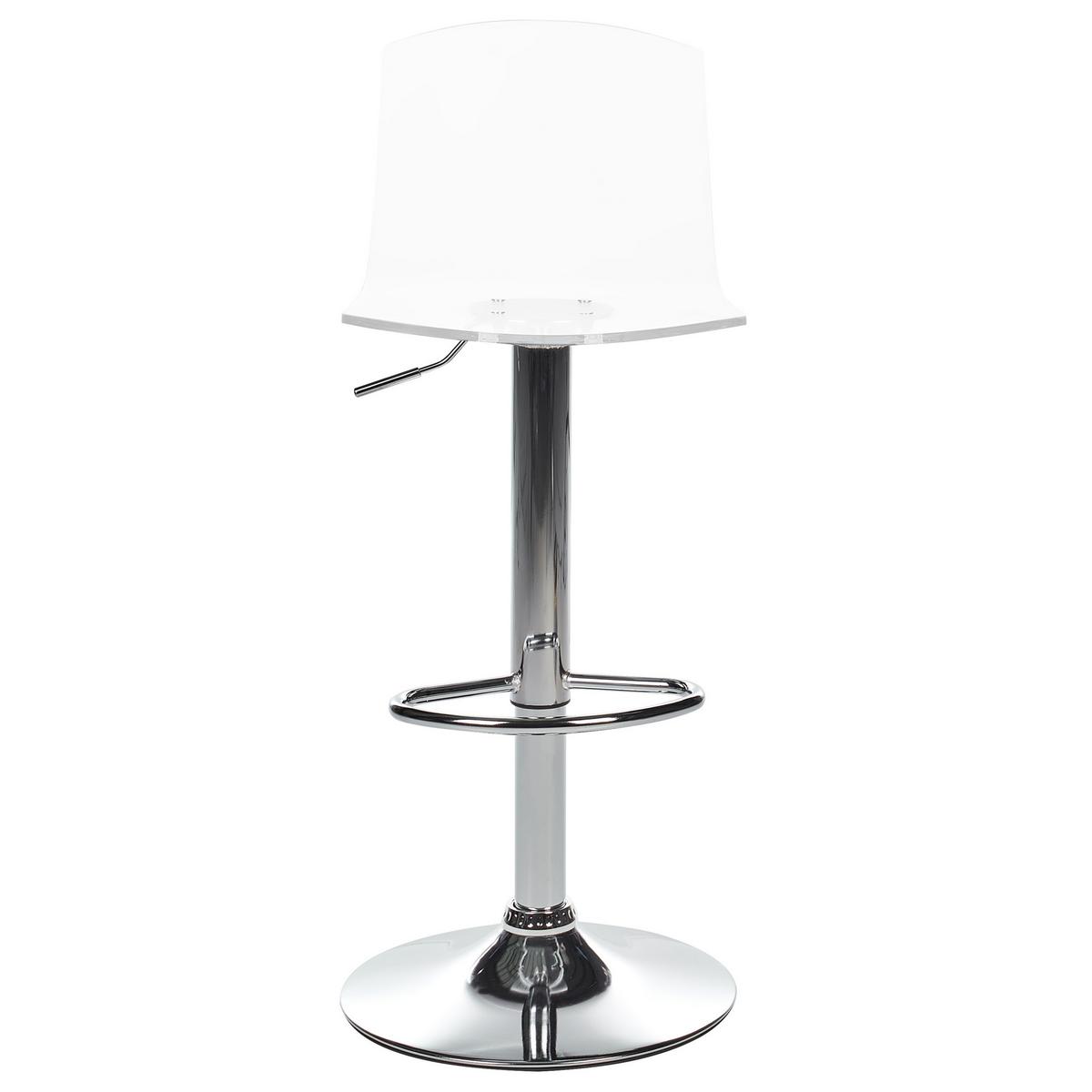 DREHHOCKER 2er-Set Transparent Imola - Transparent/Silberfarben, Kunststoff (38/82/43cm) - Beliani