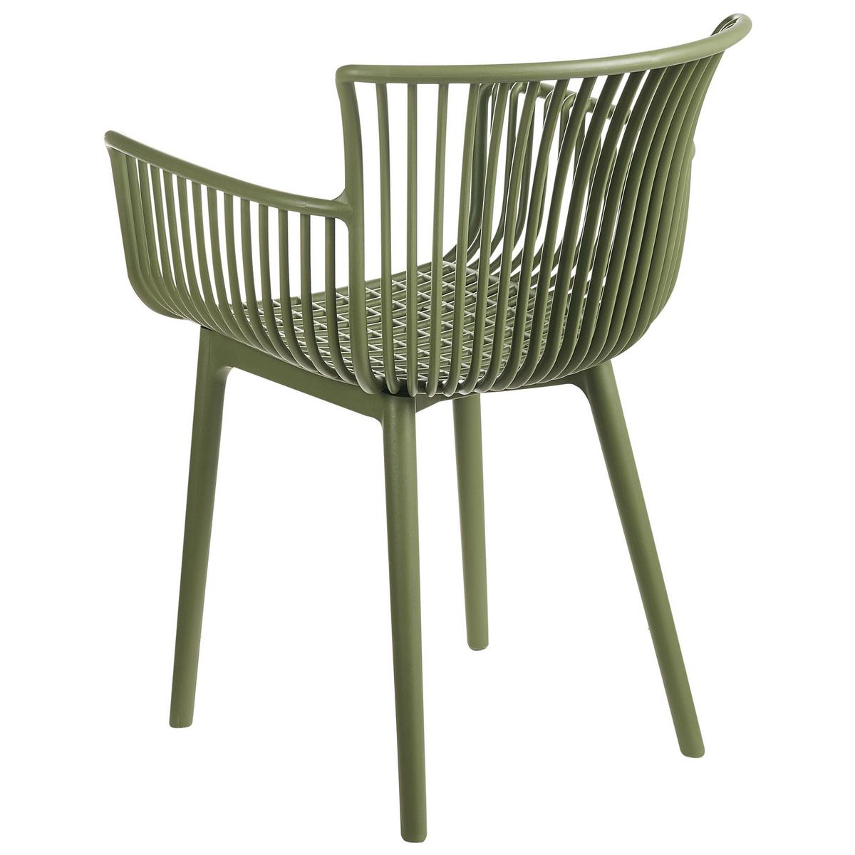 GARTENSTUHL 4er-Set Grün Pesaro - Grün, Kunststoff (58/84/45cm) - Beliani