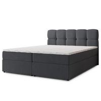 BOXBETT MERU 160x200 cm mit Matratze und Topper - Graphitfarben - Graphitfarben, Holz (160/200cm) - MASSENO