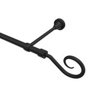 GARDINENSTANGE Primus Allegra 100 cm, 1-läufig (ohne Ringe), 16 mm Ø Schwarz - Schwarz, Metall (100cm) - INTERDECO