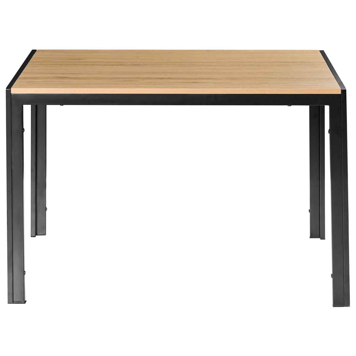 ESSTISCH Braun/Schwarz 120/80 cm Mann - Hellbraun, Holzwerkstoff (120/80/75cm) - Beliani