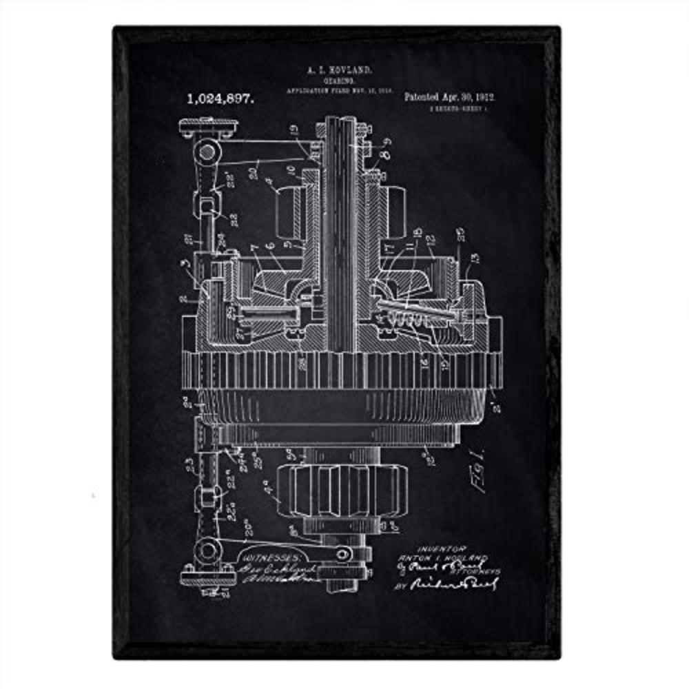 POSTER Gang Patent A3 Rahmenlos - Schwarz, Papier (29.7/5/42cm) - Nacnic