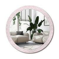 SPIEGEL Rund Ø 90 cm mit Aufdruck - Pink, Glas (90/90/0.4cm) - Wallfluent