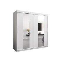 SCHWEBETÜRENSCHRANK 200/200/62 2-türig - Silberfarben/Weiß, Holz/Kunststoff (200/200/62cm) - MÖBEL KRYSPOL