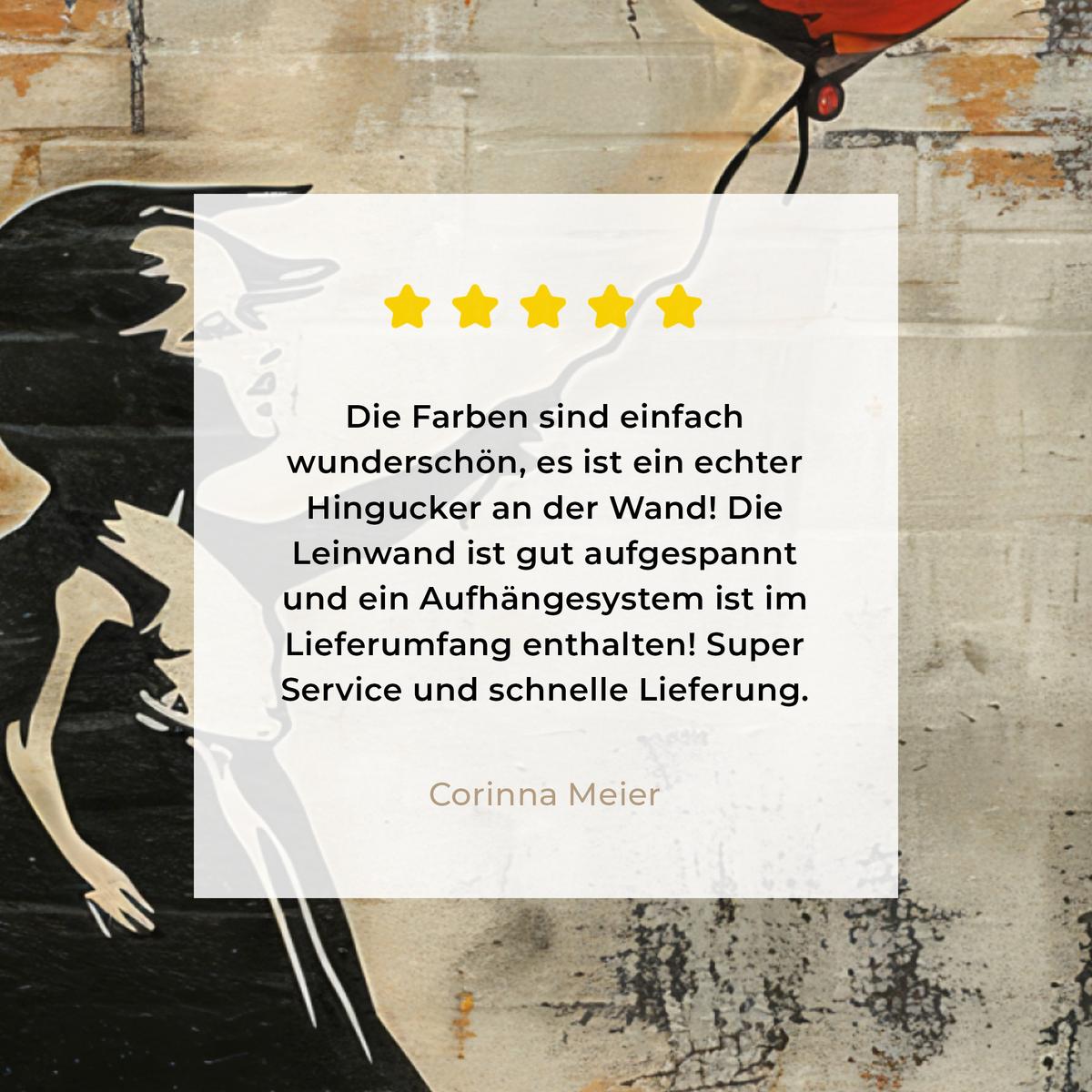 LEINWANDBILD Graffiti - Banksy - Mädchen - Straßenkunst Wandbild Wohnzimmer 50x50 cm - Sandfarben, Textil (50/50cm) - MuchoWow