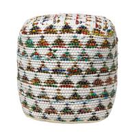 SITZWÜRFEL creme-bunt gemustert, 40/40/40 cm - Multicolor, Textil (40/40/40cm) - Homescapes