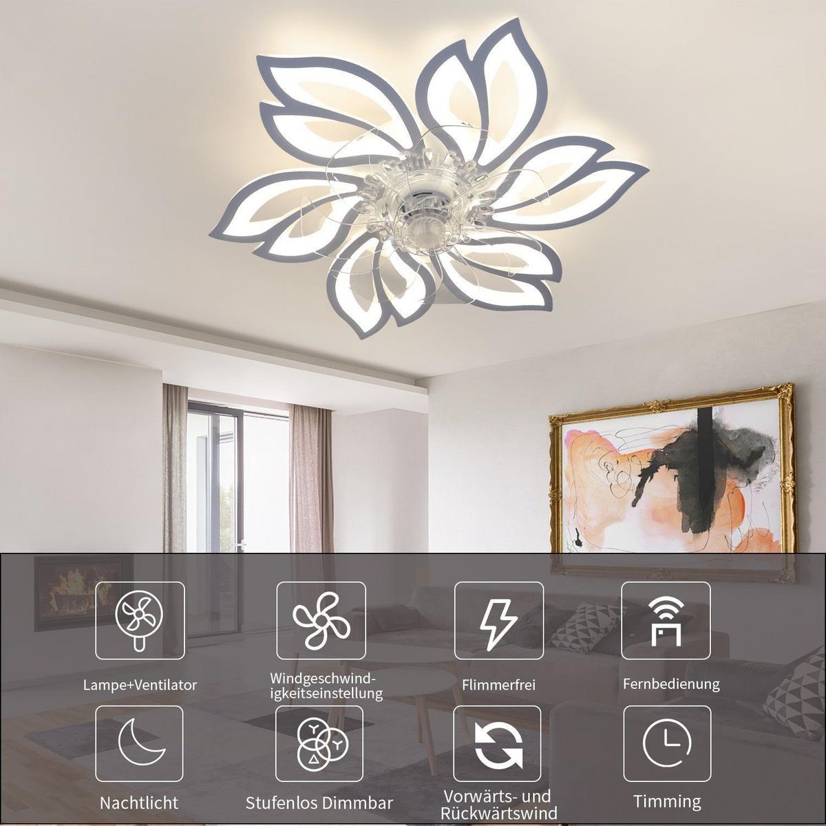DECKENVENTILATOR Engelbert II 70/70/15cm - Weiß, Kunststoff (70/60/15cm) - Nettlife