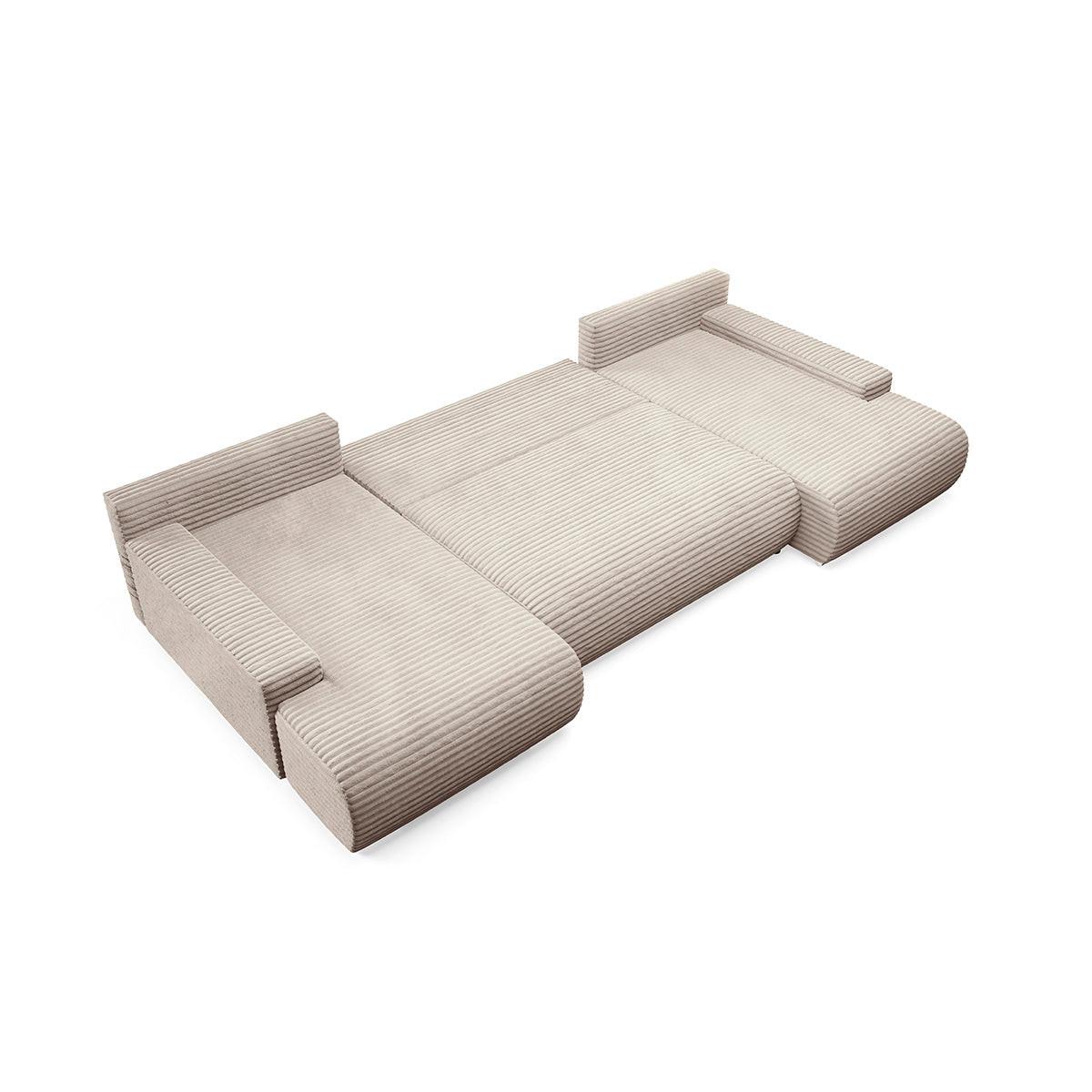PANORAMASOFA Ivana 4 Sitzplätze Taupe - Taupe, Holz (350/85/172cm) - Petits-meubles