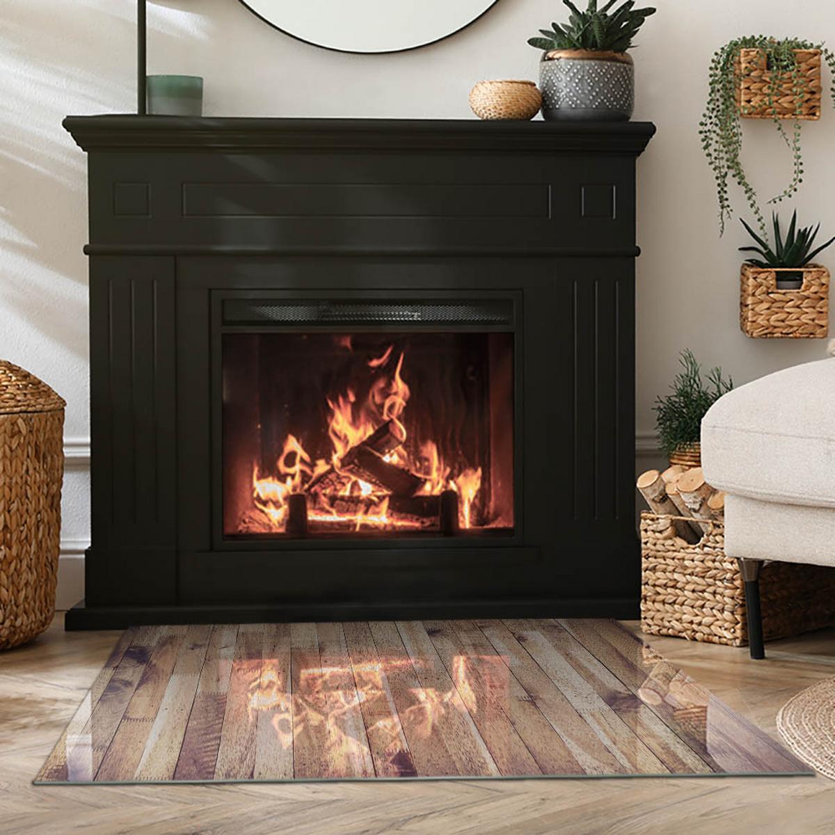 GLASPLATTE für Kamin 100x70 cm - Braun, Glas (100/70/0.4cm) - TULUP