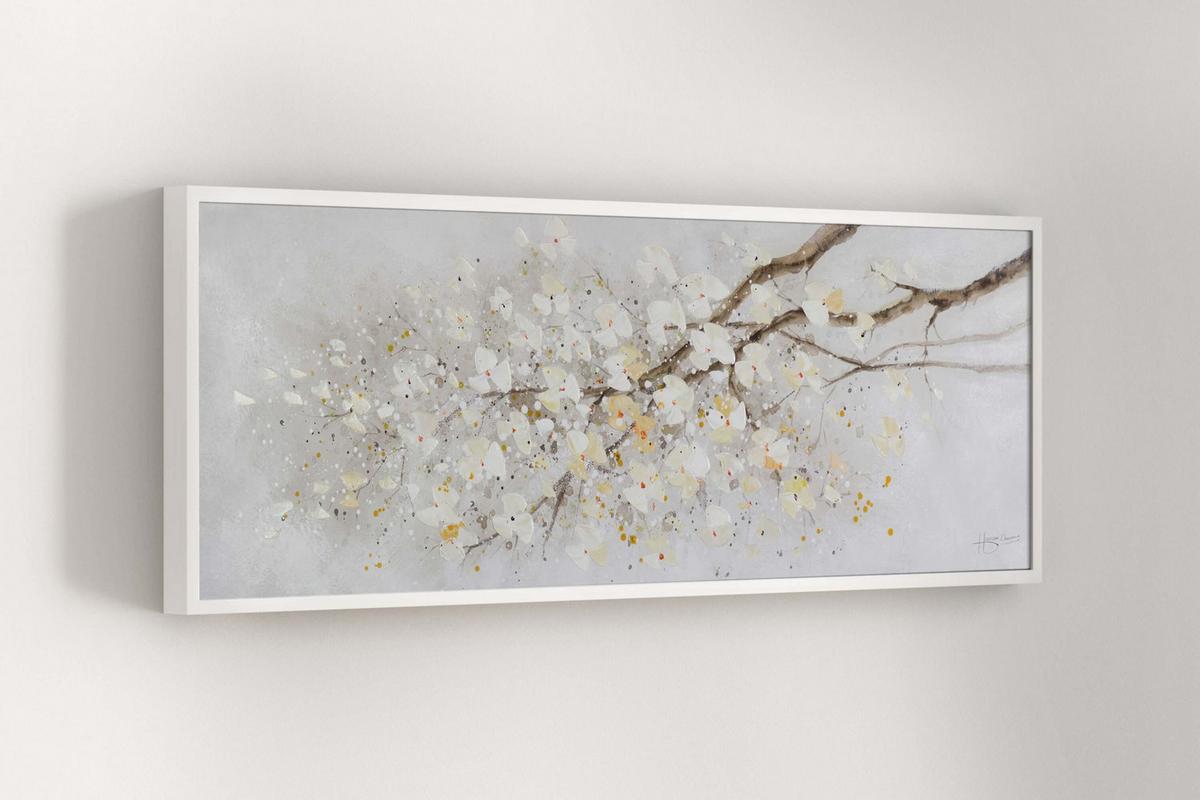 ÖLGEMÄLDE 150/50 cm - Weiß, Holz/Textil (150/50cm) - KUNSTLOFT