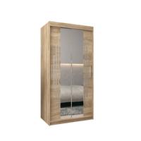 SCHWEBETÜRENSCHRANK 200/100/62 2-türig - Silberfarben/Sonoma Eiche, Holz/Kunststoff (100/200/62cm) - Abiks Möbel