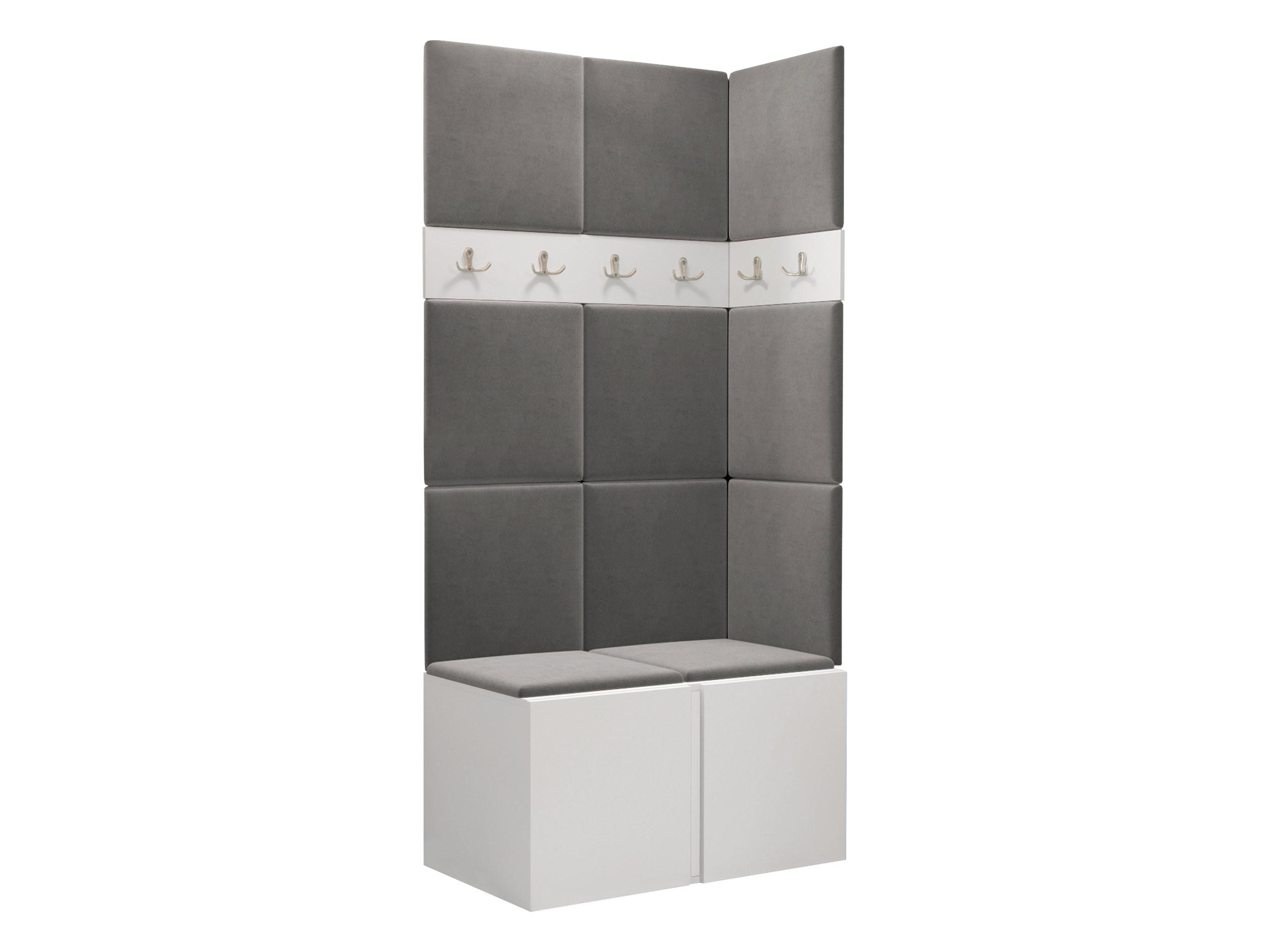 GARDEROBEN-SET Orion I - Weiß/Grau, Holzwerkstoff/Kunststoff (84/186/46cm) - MIRJAN24