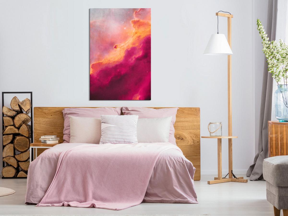 KUNSTDRUCK Rosa 40/60 cm - Pink/Orange, Textil (40/60cm) - KUNSTLOFT